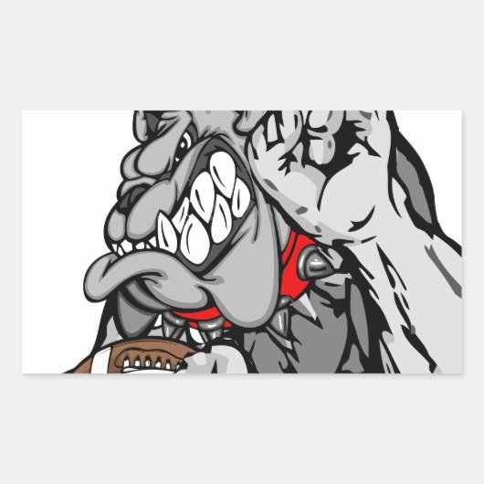 Sticker Rectangulaire bulldog (Devant)
