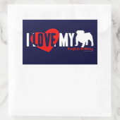 Sticker Rectangulaire Bulldog anglais (Sac)