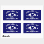 Sticker Rectangulaire Bulldog anglais (Feuille)