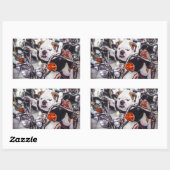 Sticker Rectangulaire Bulldog sur moto (Feuille)