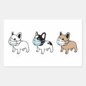 STICKER RECTANGULAIRE BULLDOGS PORTANT LE VISAGE MASQUES RECTANGLE STICK (Devant)