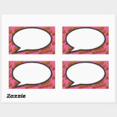 Sticker Rectangulaire Bulle de texte Joyeux Anniversaire Fun Retro Bande (Feuille)