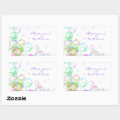 Sticker Rectangulaire Bulles de savon (Feuille)
