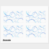 Sticker Rectangulaire Bulles de savon bleu transparent (Feuille)