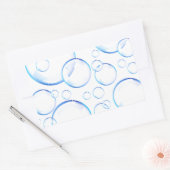 Sticker Rectangulaire Bulles de savon bleu transparent (Enveloppe)