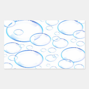 Sticker Rectangulaire Bulles de savon bleu transparent