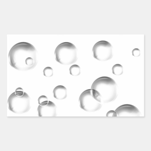 Sticker Rectangulaire Bulles en noir et blanc (Devant)