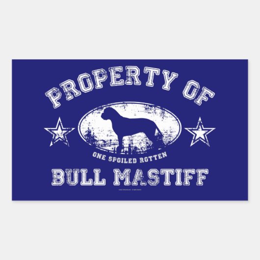 Sticker Rectangulaire Bullmastiff (Devant)