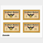 Sticker Rectangulaire Bumble jaune et noir Customisé (Feuille)