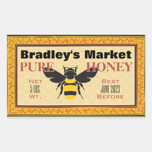 Sticker Rectangulaire Bumble jaune et noir Customisé (Devant)