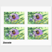 Sticker Rectangulaire Bumblebee sur Purple Daisy (Feuille)