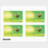 Sticker Rectangulaire Bumblebee survolant le pré (Feuille)