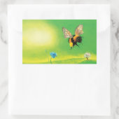 Sticker Rectangulaire Bumblebee survolant le pré (Sac)