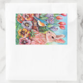 Sticker Rectangulaire Bunny de printemps (Sac)