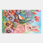 Sticker Rectangulaire Bunny de printemps (Devant)