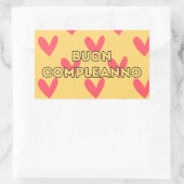 Sticker Rectangulaire Buon compleanno, heureux anniversaire italien (Sac)