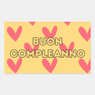 Sticker Rectangulaire Buon compleanno, heureux anniversaire italien