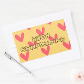 Sticker Rectangulaire Buon compleanno, heureux anniversaire italien (Enveloppe)
