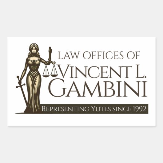 Sticker Rectangulaire Bureau de droit de Vincent L Gambini (Devant)