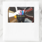 Sticker Rectangulaire Bureau de la Mug de thé à vie morte Abstraite Art (Sac)