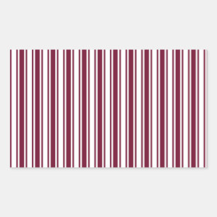 Sticker Rectangulaire Burgundy rouge et blanc bonbons rayures