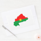 Sticker Rectangulaire burkina faso drapeau du pays forme silhouette (Enveloppe)