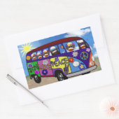 Sticker Rectangulaire Bus de paix de Sock Monkey (Enveloppe)