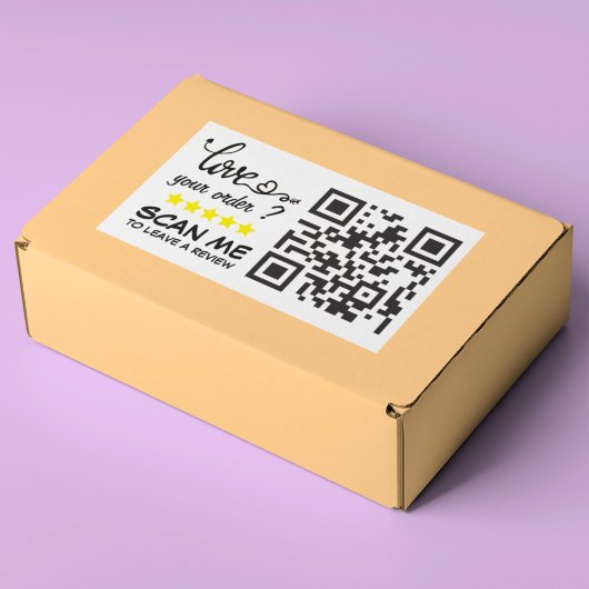 Sticker Rectangulaire Business 5 Star Review Request With QR Code
