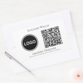 Sticker Rectangulaire Business Company Round Logo Code QR Grand (Enveloppe)