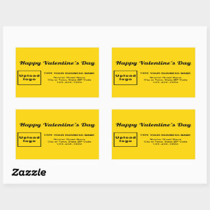 Sticker Rectangulaire Business Valentine Salutation sur Jaune