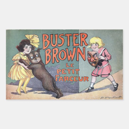 Sticker Rectangulaire Buster Brown (Devant)