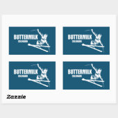 Sticker Rectangulaire Buttermilk Colorado Skier (Feuille)