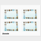 Sticker Rectangulaire Buttons cadre (Feuille)