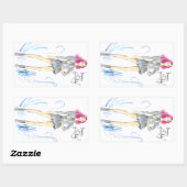 Sticker Rectangulaire Bwing Out Gracieusement (Feuille)