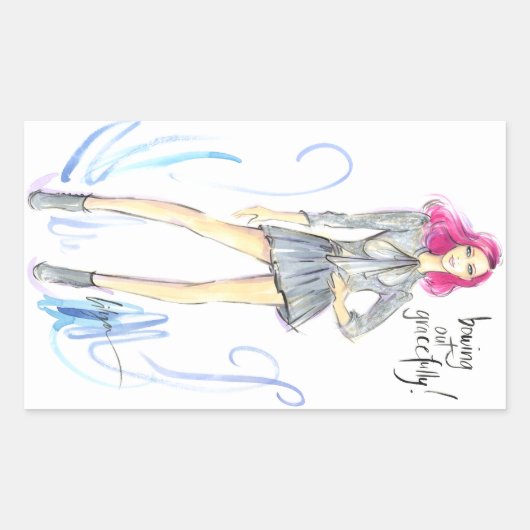 Sticker Rectangulaire Bwing Out Gracieusement (Devant)