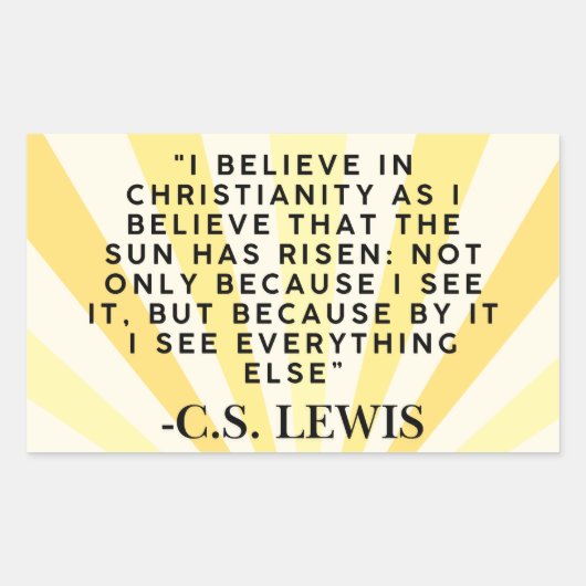 Sticker Rectangulaire C.S. Lewis quote sticker- Christianity (Devant)