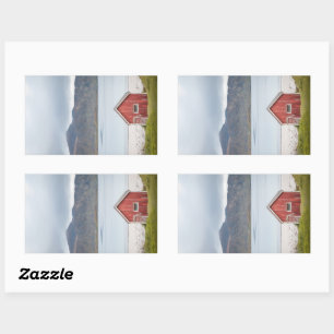 Sticker Rectangulaire Cabane rouge Ramberg Lofoten