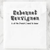 Sticker Rectangulaire Cabernet Sauvignon (Sac)