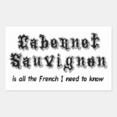 Sticker Rectangulaire Cabernet Sauvignon (Devant)
