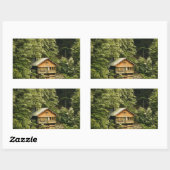 Sticker Rectangulaire Cabine Lake House (Feuille)