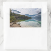 Sticker Rectangulaire Cabine le long du lac Bohinj en Slovénie (Sac)