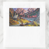 Sticker Rectangulaire Cabine par la peinture à l'huile du lac (Sac)