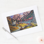 Sticker Rectangulaire Cabine par la peinture à l'huile du lac (Enveloppe)