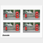 Sticker Rectangulaire Cabine téléphonique et boîte postale de Londres (Feuille)