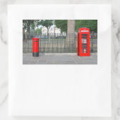 Sticker Rectangulaire Cabine téléphonique et boîte postale de Londres (Sac)