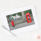 Sticker Rectangulaire Cabine téléphonique et boîte postale de Londres (Enveloppe)