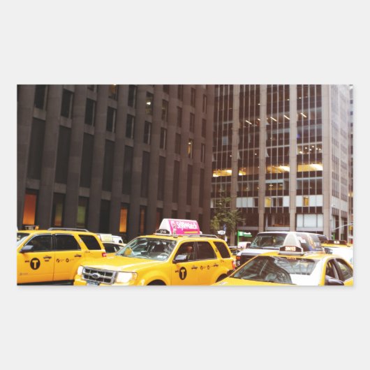 Sticker Rectangulaire Cabines de taxi NYC à New York (Devant)