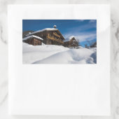 Sticker Rectangulaire Cabines traditionnels en bois de neige (Sac)