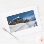 Sticker Rectangulaire Cabines traditionnels en bois de neige (Enveloppe)