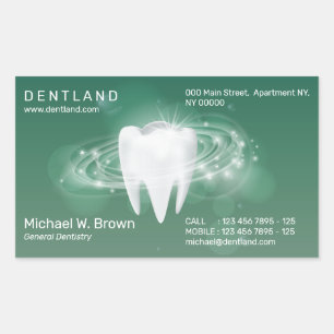 Sticker Rectangulaire Cabinet Dentaire Green Dentist